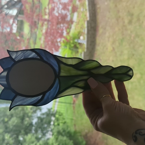 Flower Stained Glass Mirror - Picture 2 of 3